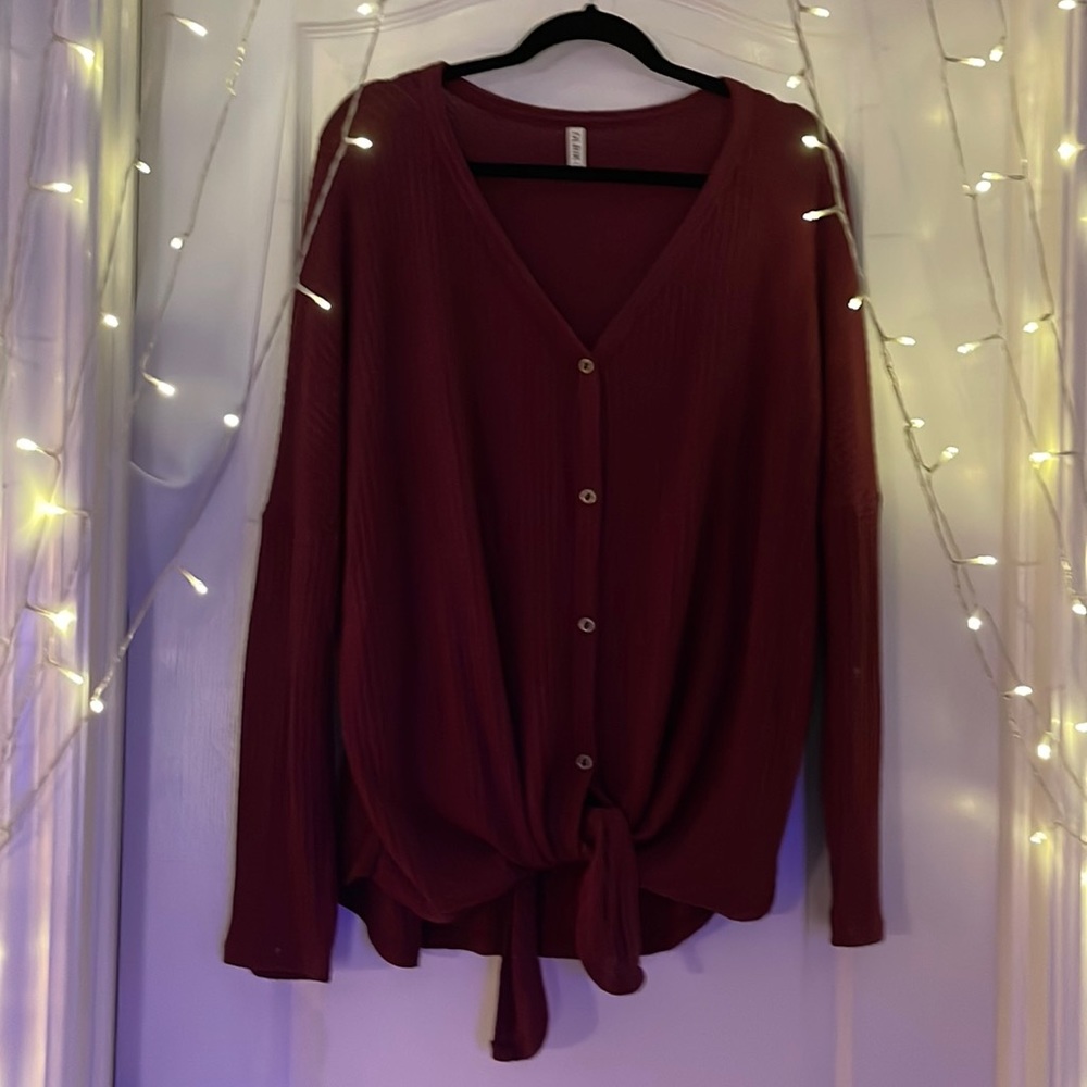 Burgundy shirt